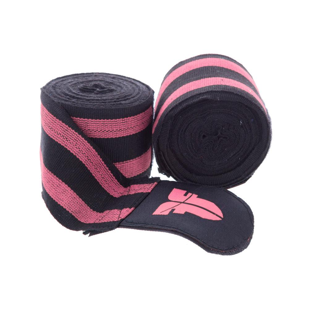Fighter Black/Pink striped Polycotton Handwraps