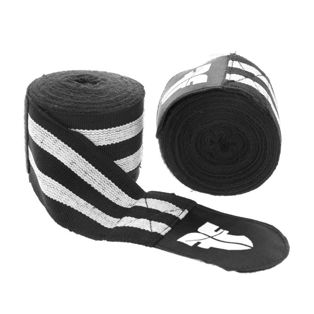 Fighter Black/White striped Polycotton Handwraps