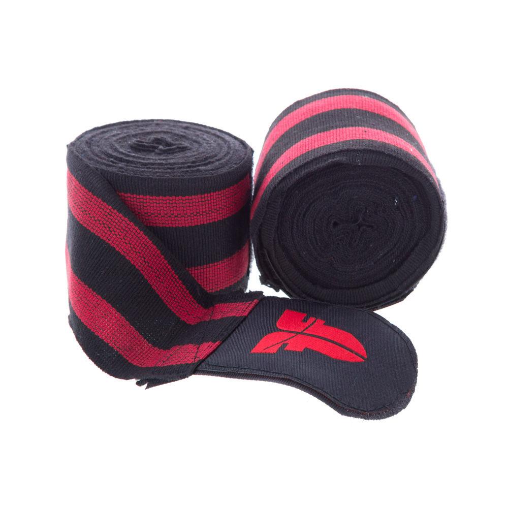 Fighter Black/Red striped Polycotton Handwraps