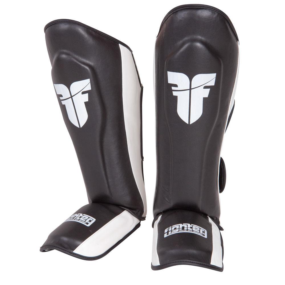 Thai Shinguards - Fighter - black/white