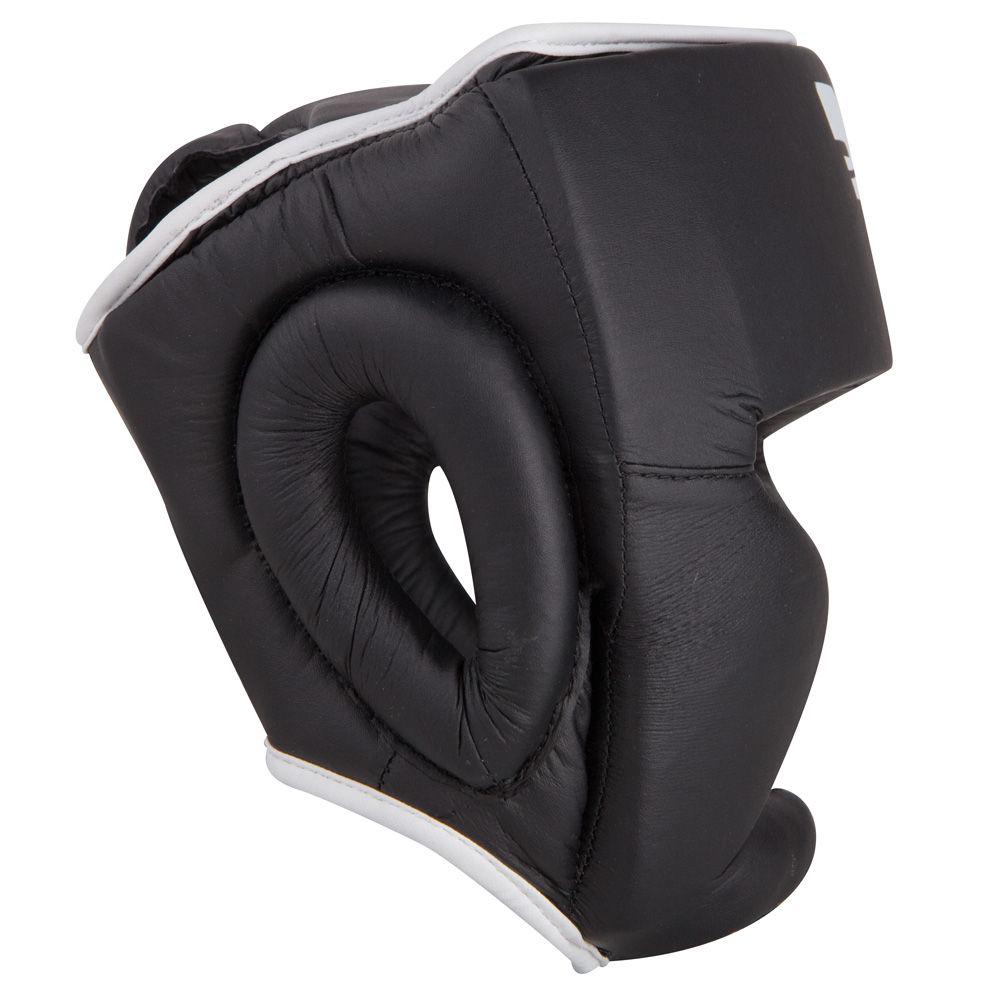 Fighter Synthetic Leather Full Sparring Headguard - black/white