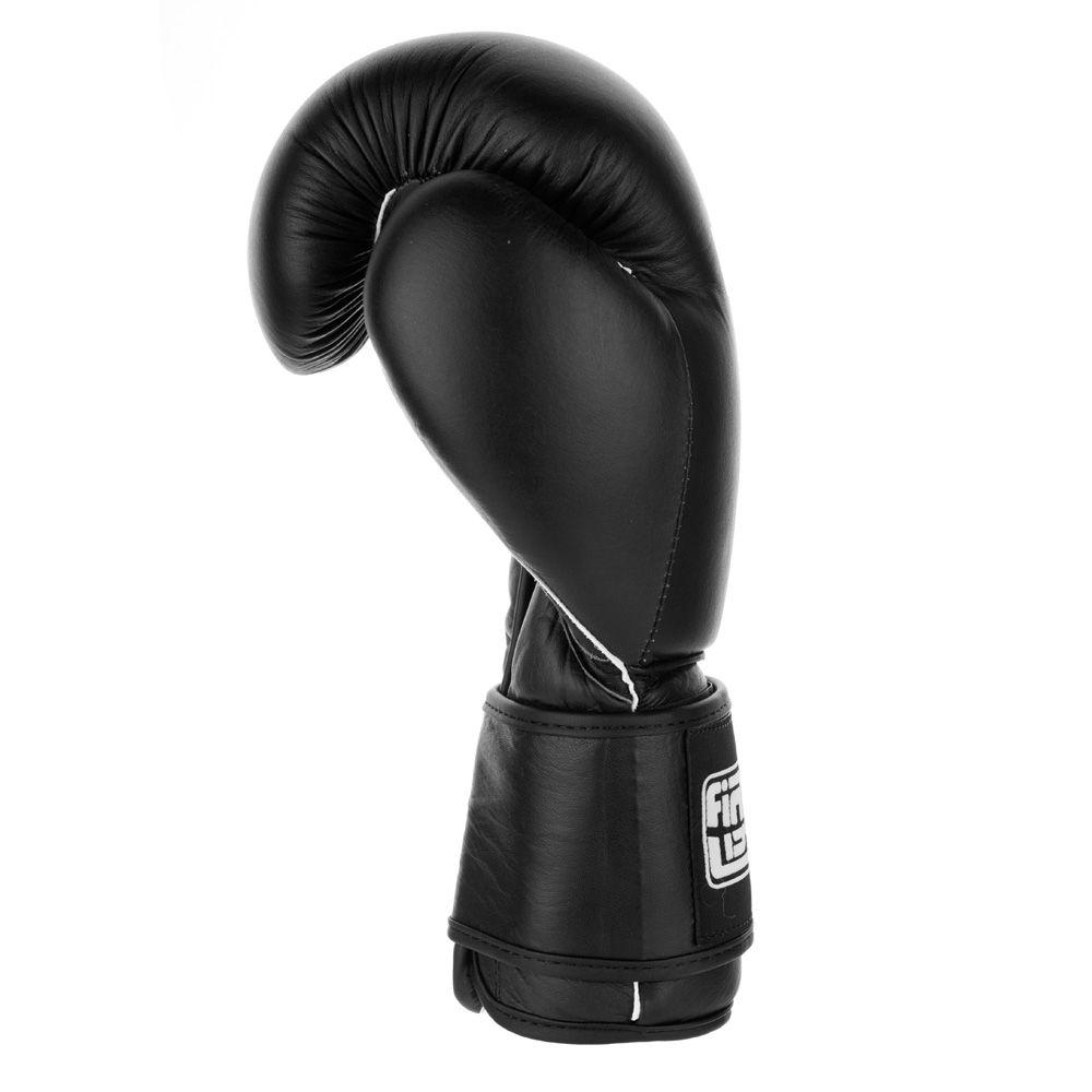 FIGHTER Leather Black Injection Molded Boxing Gloves - black