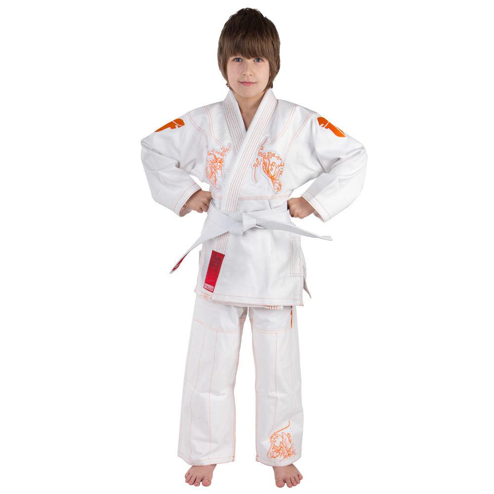 Fighter KIDS BJJ Gi Koi Fish Uniform - white