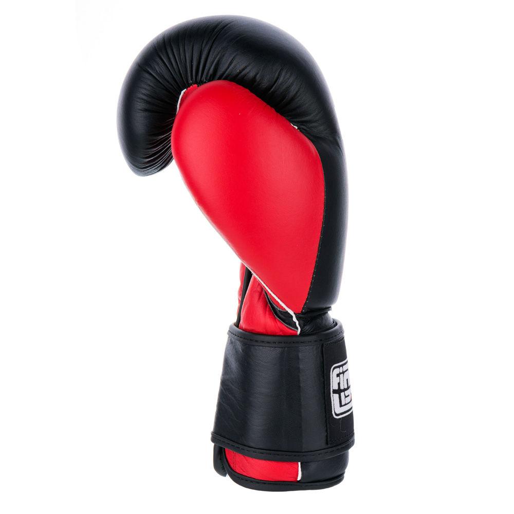 Fighter Leather Black- Red palm Injection Molded Boxing Gloves