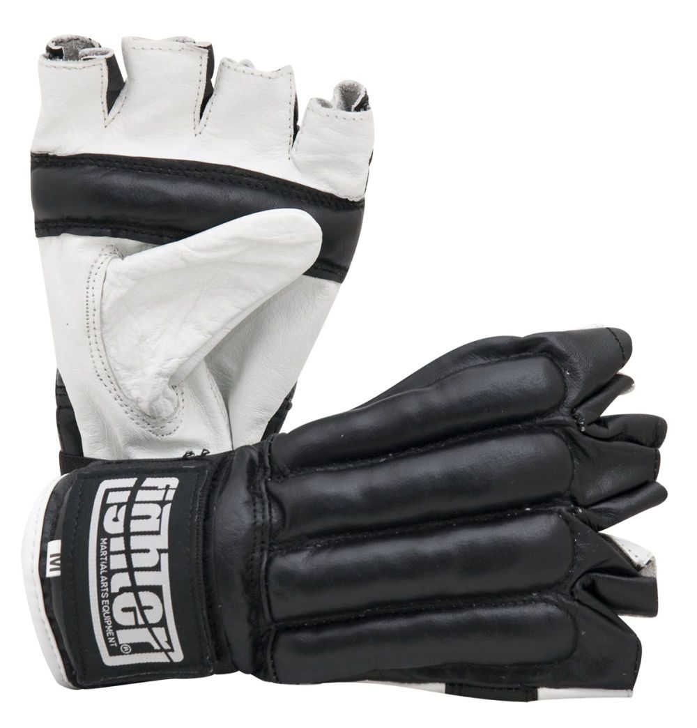 Fingerless Bag Gloves - Fighter - black/white