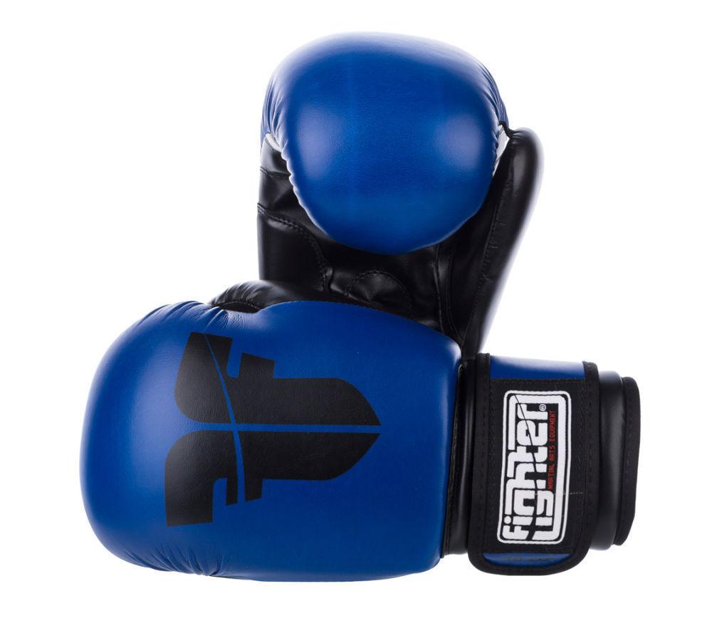 Fighter Synthetic Leather Basic Blue/Black 6-12oz Boxing Gloves