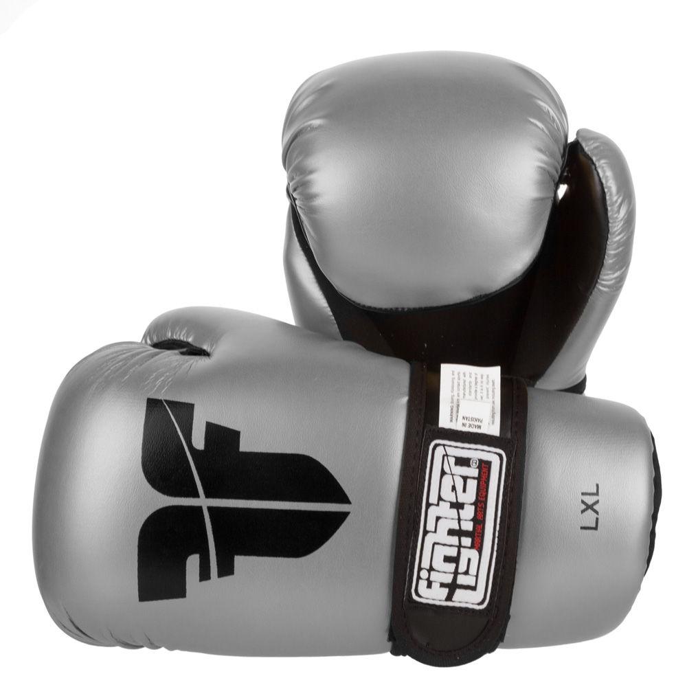 Fighter Silver Black Palm Open Gloves