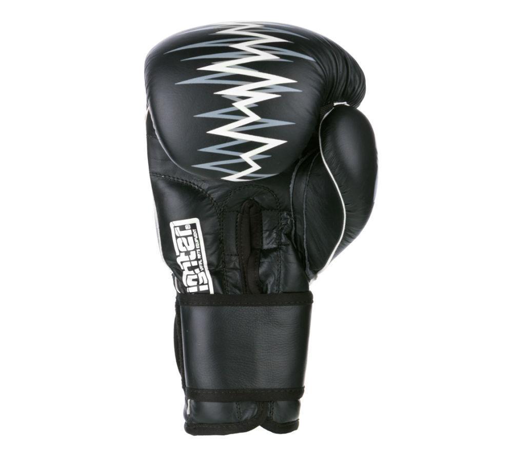 FIGHTER Black/White/Gray Heartbeat Leather Boxing Gloves