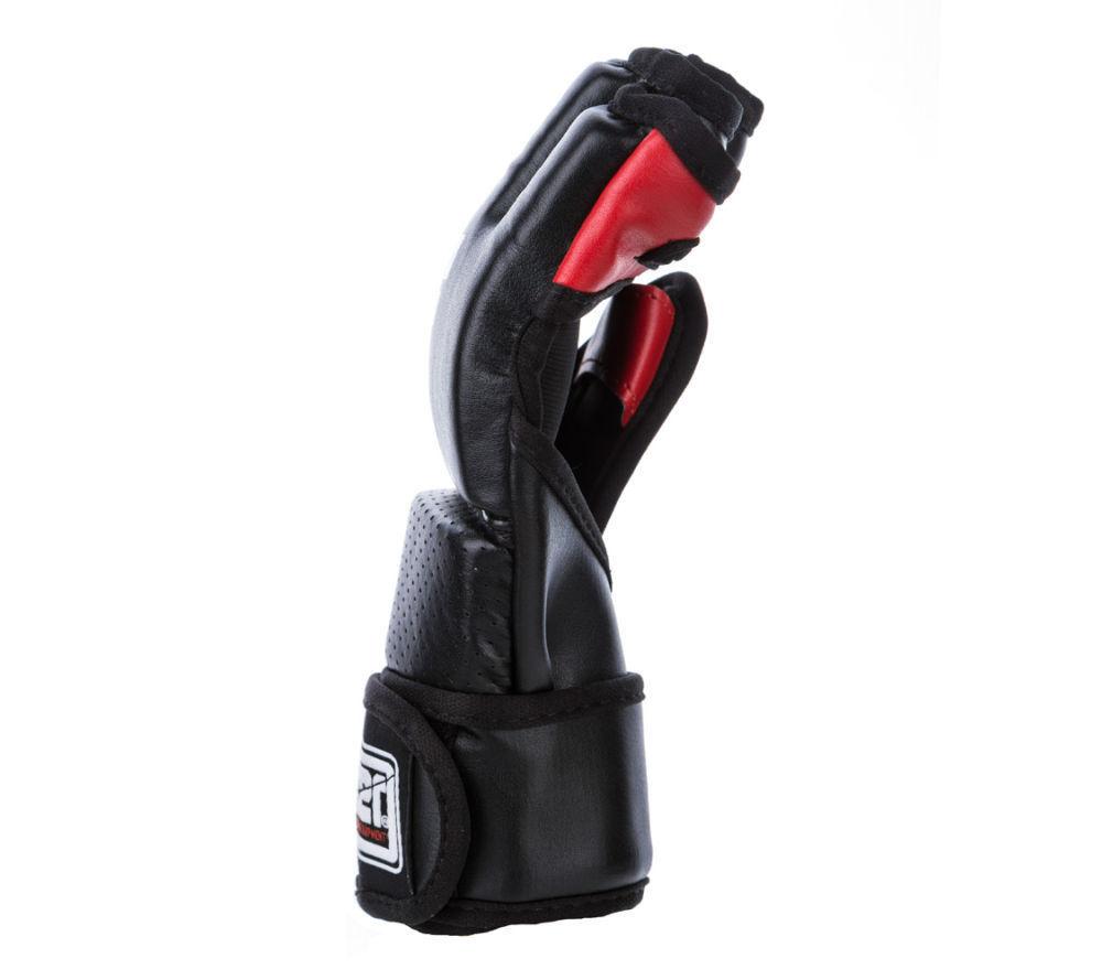 Fighter Black/Red Synthetic Leather MMA Gloves