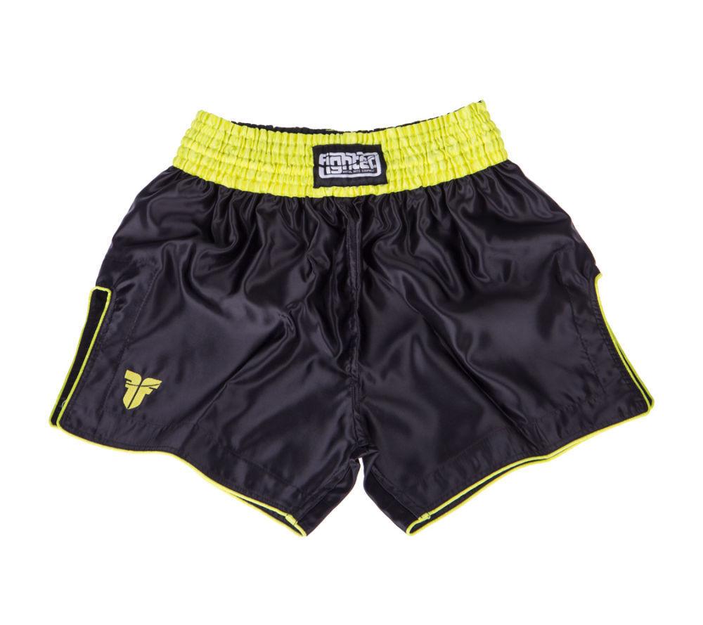 Fighter Thai Shorts Bangkok Plain - black/neon yellow