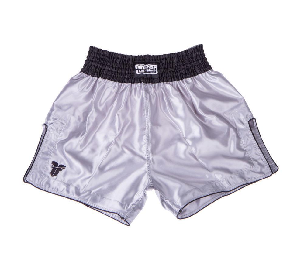 Fighter Thai Shorts Bangkok Plain - silver/black