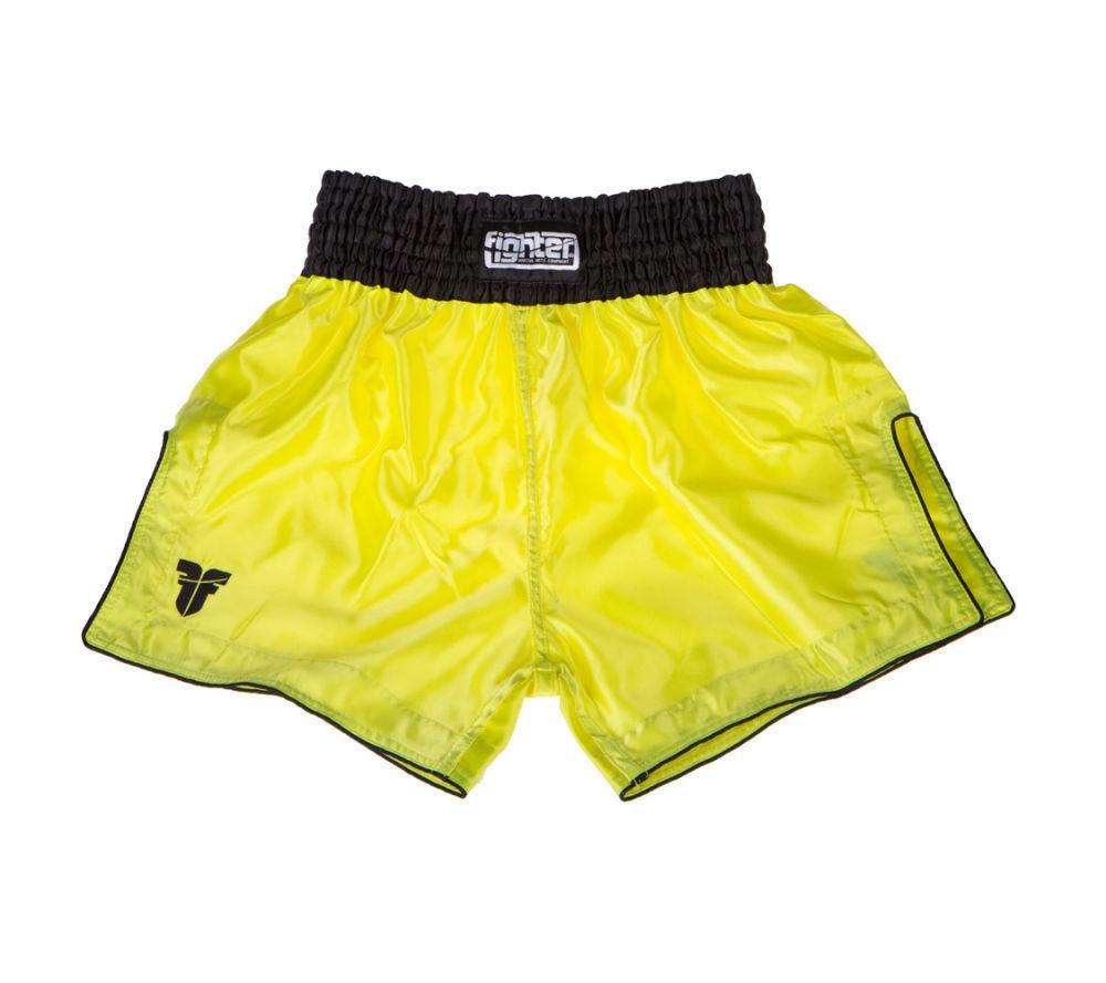 Fighter Thai Shorts Bangkok Plain - neon yellow/black