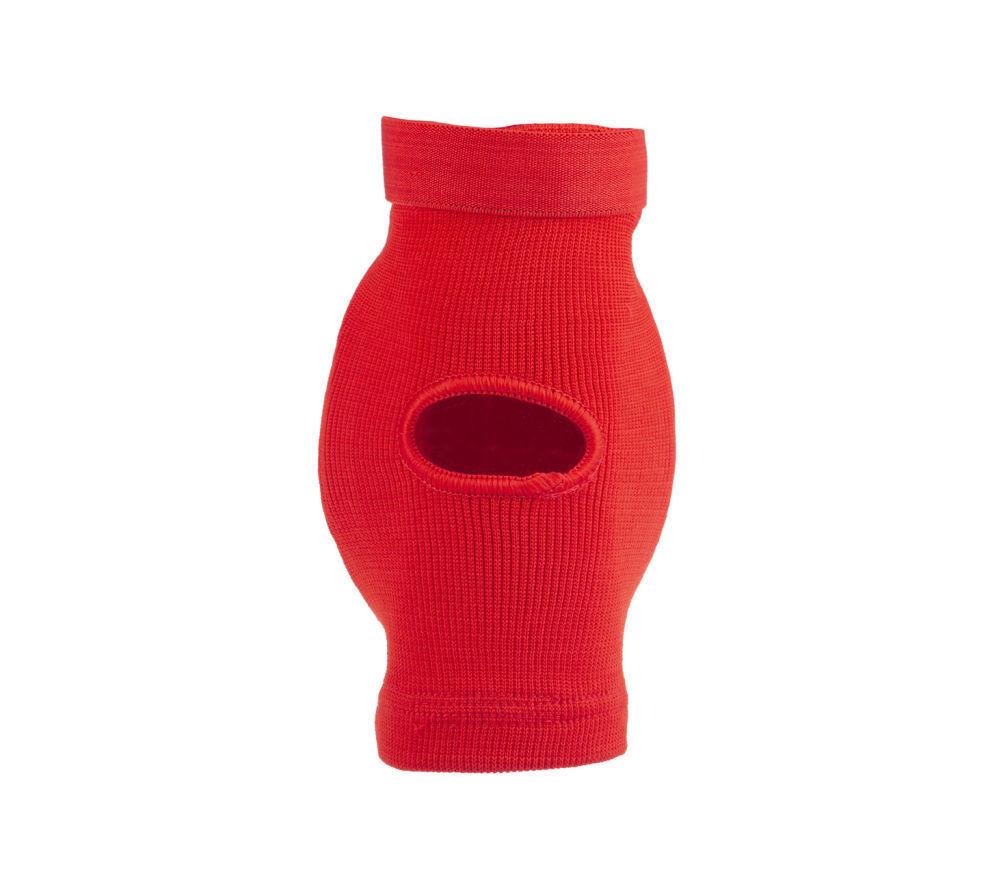 Fighter FF Elbow Guard Red Oval Cup Protector with Elastic Strap