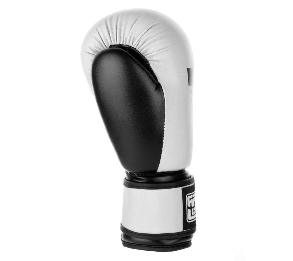 Fighter Synthetic Leather PU Basic White/Black 6-12oz Boxing Gloves