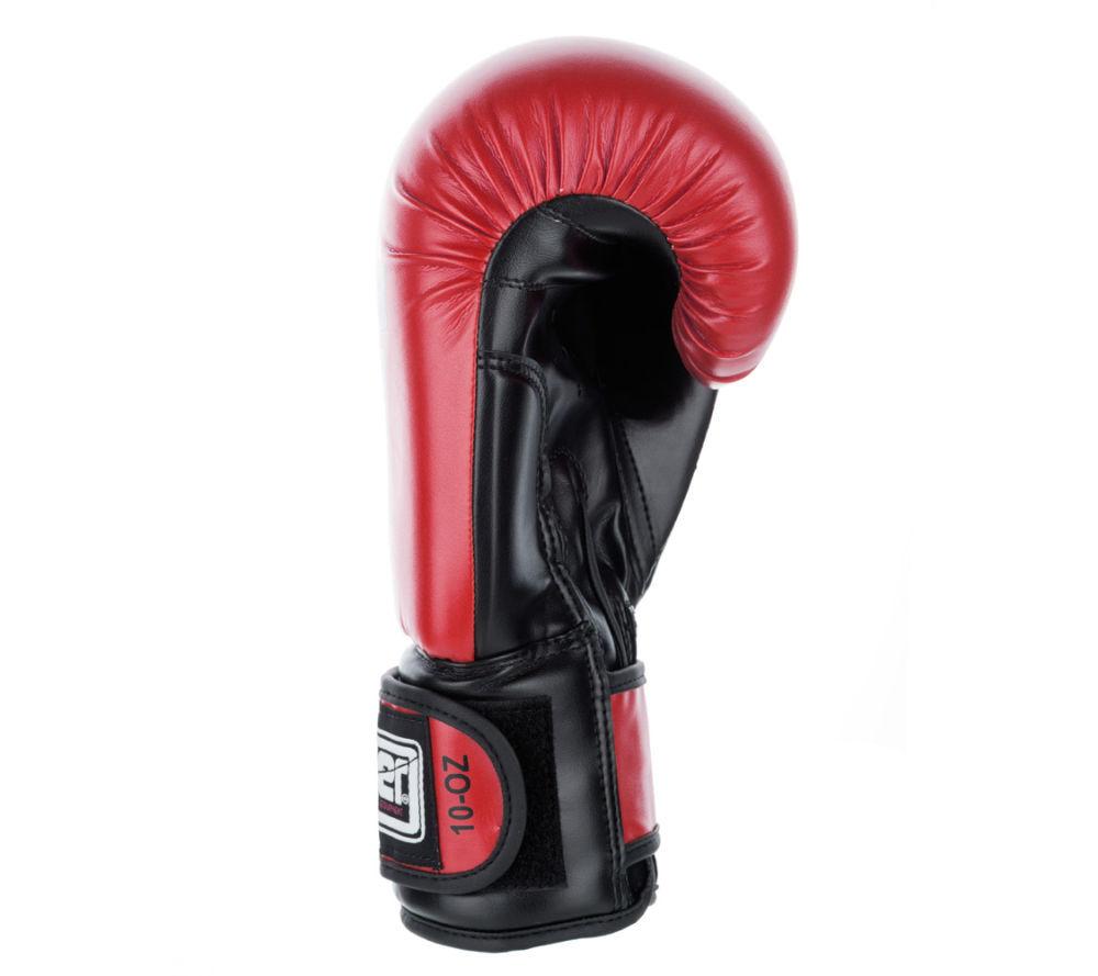 Fighter Synthetic Leather PU Basic Red/Black 6-12oz Boxing Gloves - red/black