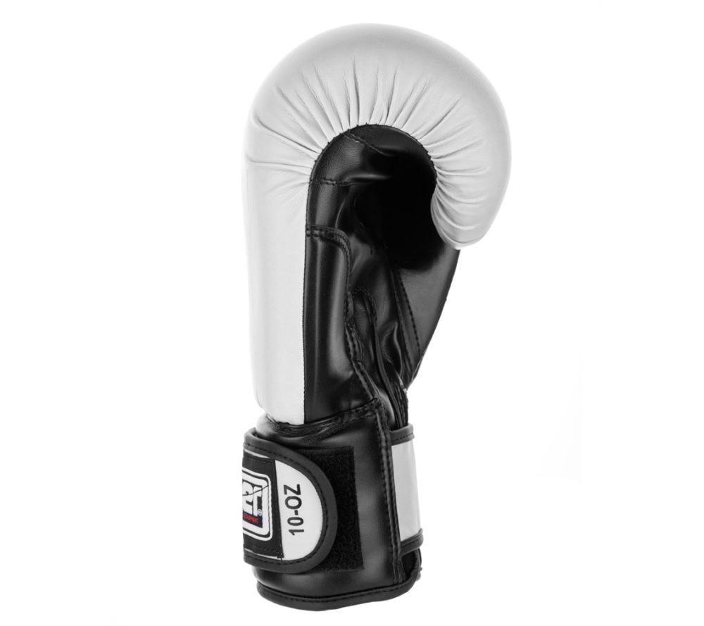 Fighter Synthetic Leather PU Basic White/Black 6-12oz Boxing Gloves