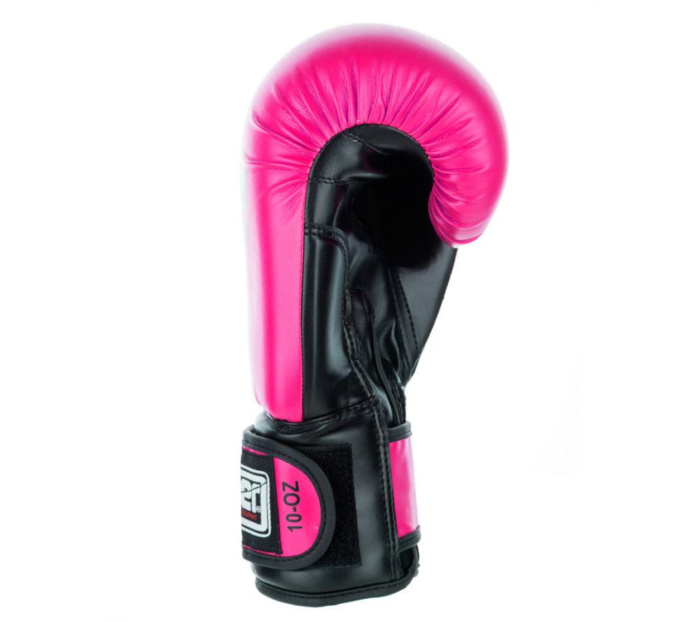 Fighter Synthetic Leather PU Basic Neon Pink/Black 6-12oz Boxing Gloves