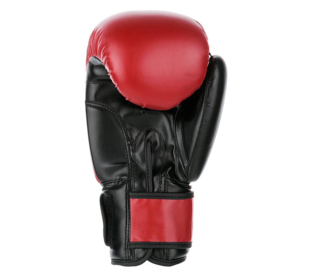 Fighter Synthetic Leather PU Basic Red/Black 6-12oz Boxing Gloves - red/black