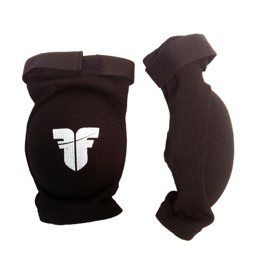 Fighter FF Elbow Guard Black Oval Cup Protector with Elastic Strap