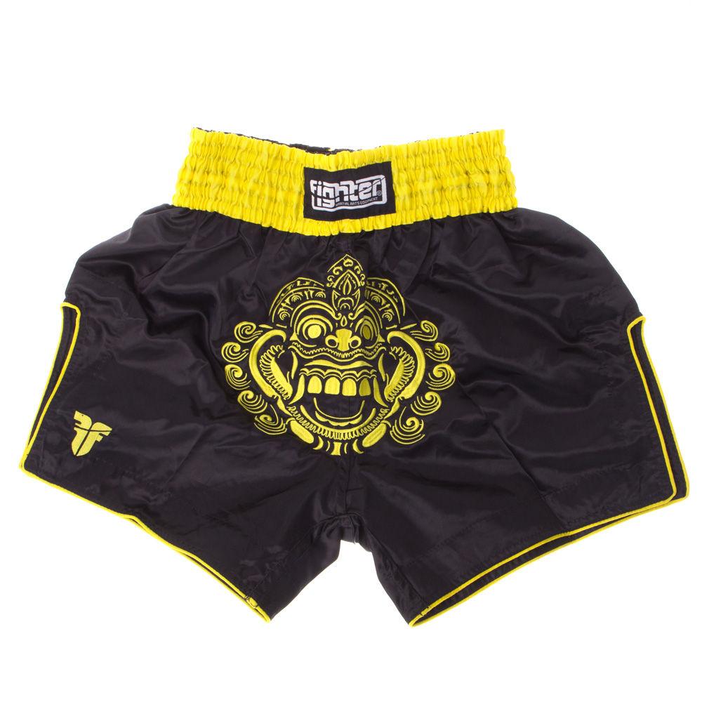 Fighter Thai Shorts FACE - black/yellow